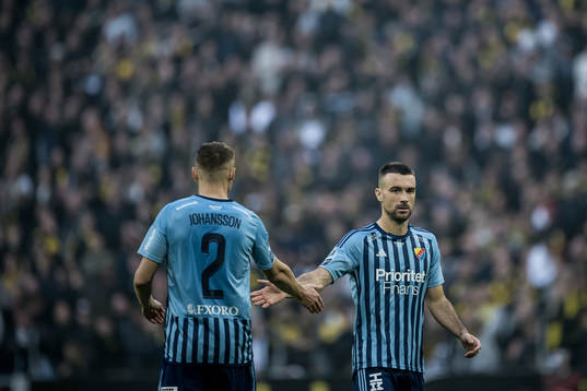 Djurgårdens Piotr Johansson och Carlos Moros Gracia