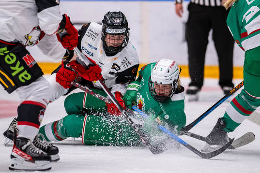 Malmö Redhawks Natalie Perry  och Rögles Amalie Andersen