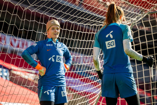 Goalkeeper Guro Pettersen of the Norwegian women's national