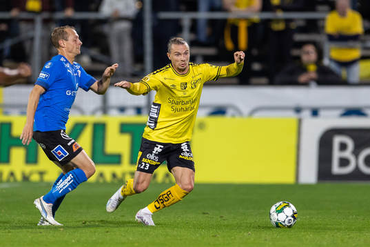 Halmstads Joel Allansson och Elfsborgs Niklas Hult