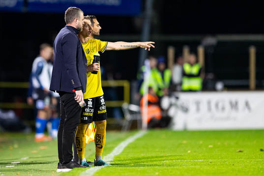Elfsborgs manager Jimmy Thelin och Simon Hedlund