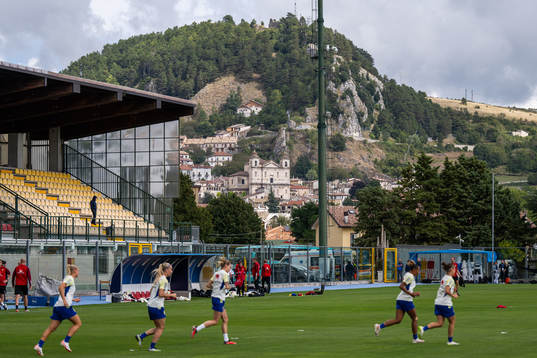 The city of Castel di Sangro is seen in the background