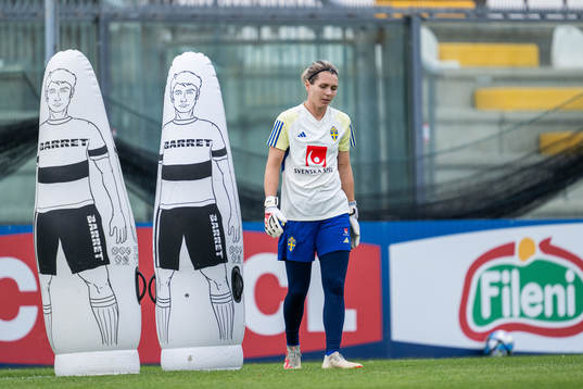 Goalkeeper Jennifer Falk of the Swedish women's national