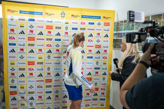 The backdrop falls as Magdalena Eriksson of the Swedish
