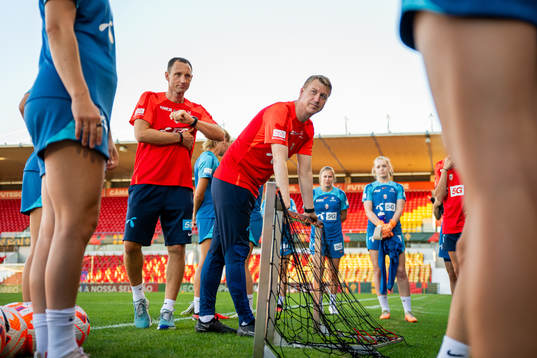 Terje Skjeldestad, assistant coach, and Leif Gunnar Smerud,