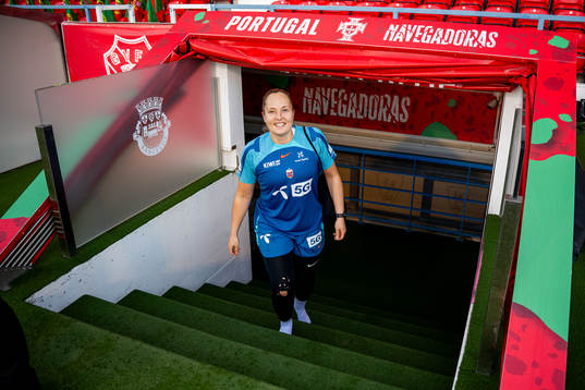 Goalkeeper Aurora Mikalsen of the Norwegian women's
