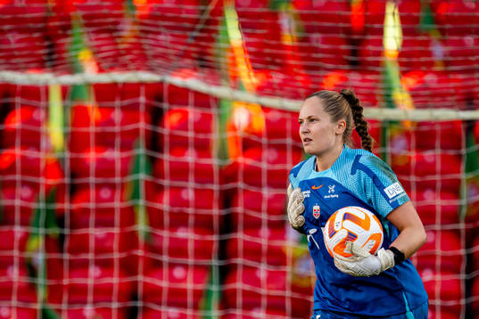 Goalkeeper Aurora Mikalsen of the Norwegian women's
