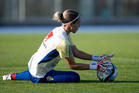 goalkeeper Jennifer Falk of Sweden