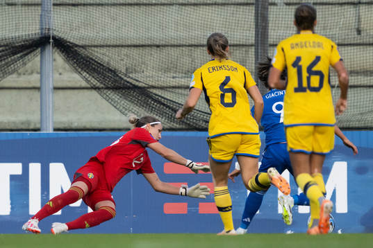 goalkeeper Jennifer Falk of Sweden