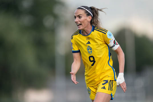 Kosovare Asllani of Sweden reacts
