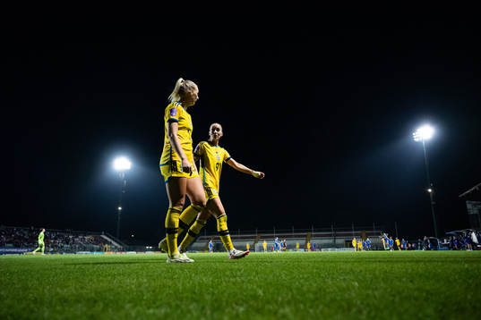 Stina Blackstenius and Kosovare Asllani of Sweden