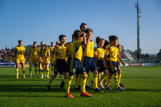 Children leave the pitch
