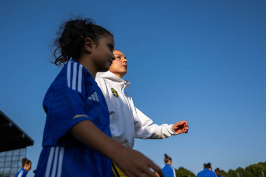 Johanna Rytting Kaneryd of Sweden enter the pitch
