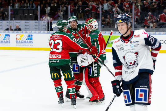Frölundas Linus Högberg, Carl Klingberg jublar ihop med