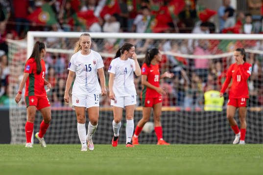 Amalie Eikeland of Norway looks dejected