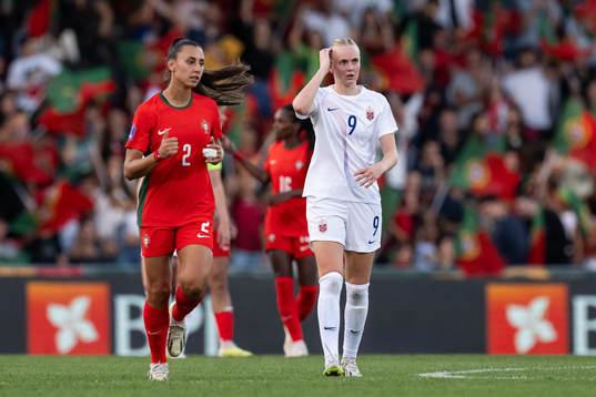 Karina Sævik of Norway looks dejected