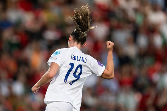 Elisabeth Terland of Norway celebrates