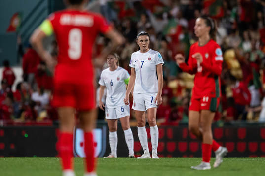 Ingrid Syrstad Engen of Norway looks dejected