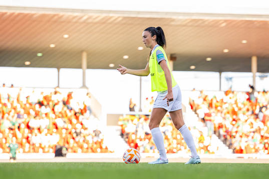 Ingrid Syrstad Engen of Norway warms up