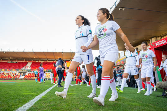 Ingrid Syrstad Engen of Norway enters the pitch