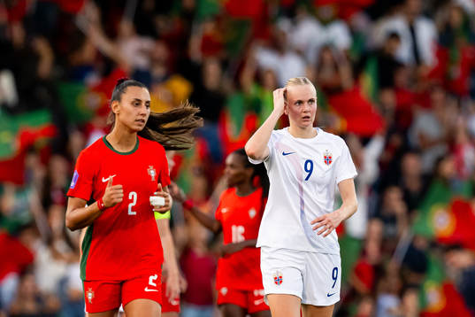 Karina Sævik of Norway looks dejected