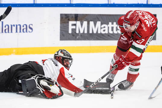 Nybros målvakt Tex Williamsson och Moras Ludvig Levinsson