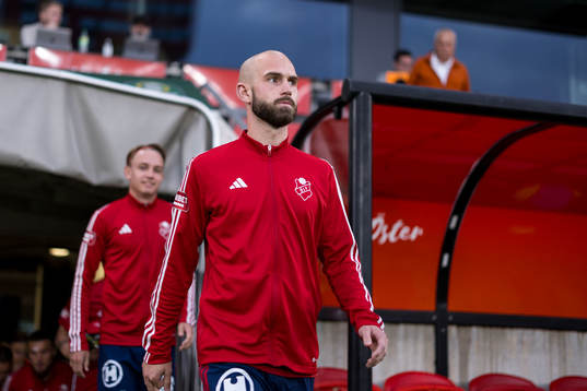 Östers Sebastian Hedlund före fotbollsmatchen i