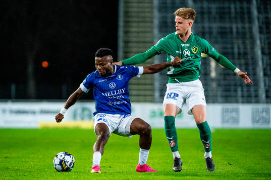 Trelleborgs Henry Offia mot Jönköpings Södras Ben Engdahl
