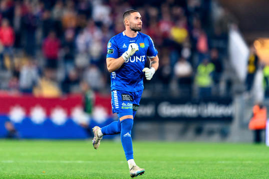 GAIS målvakt Mergim Krasniqi jublar