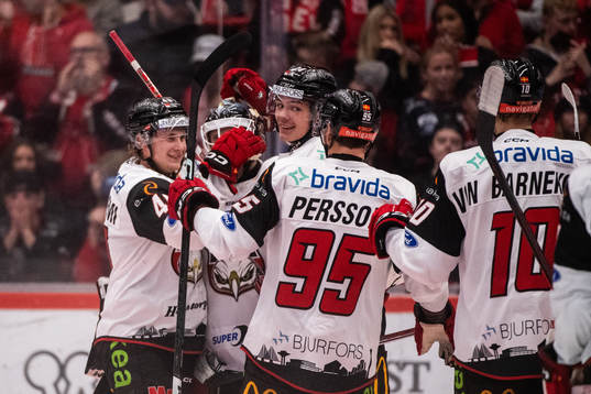 Malmö Redhawks spelare jublar