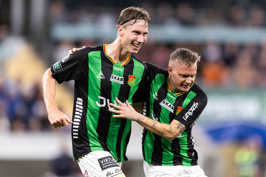 GAIS Robin Frej jublar med Jonas Lindberg