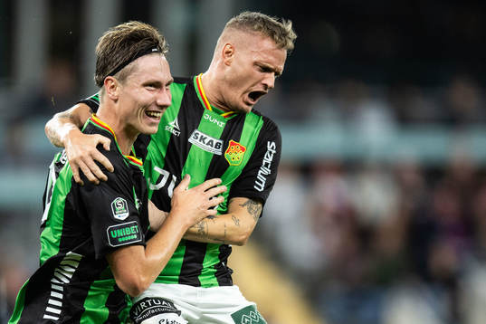 GAIS Robin Frej jublar med Jonas Lindberg