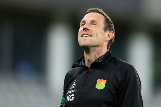 GAIS assisterande tränare Kenneth Gustafsson  jublar