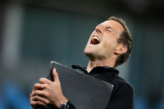 GAIS assisterande tränare Kenneth Gustafsson  jublar