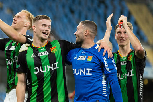 GAIS  Alexander Ahl Holmström och målvakt Mergim Krasniqi