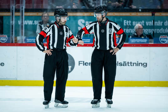 Domare Mattias Enroth och Niklas Johansson