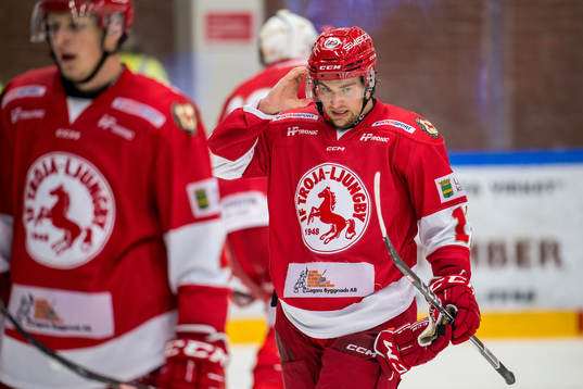 Troja/Ljungbys Dennis Fröland deppar