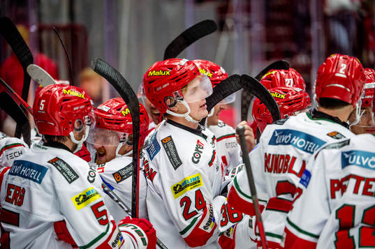 MoDos Erik Walli Walterholm jublar med lagkamraterna