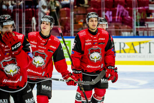 Malmö Redhawks Jakub Galvas deppar med lagkamraterna