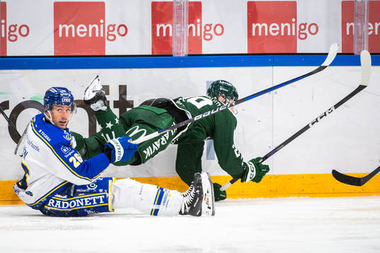 Leksands Patrik Noren och Färjestads Lucas Forsell