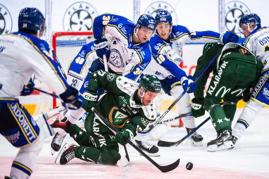 Leksands Olle Alsing och Färjestads Joel Kellman