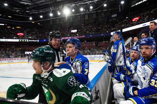 Färjestads Michael Lindqvist och Leksands Marcus Karlberg