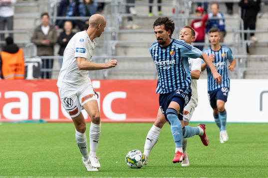 Halmstads Joel Allansson och Andreas Johansson mot