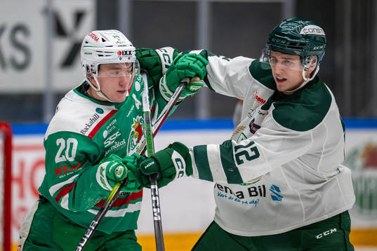Rögles Viktor Smeds och Färjestads Albert Wikman