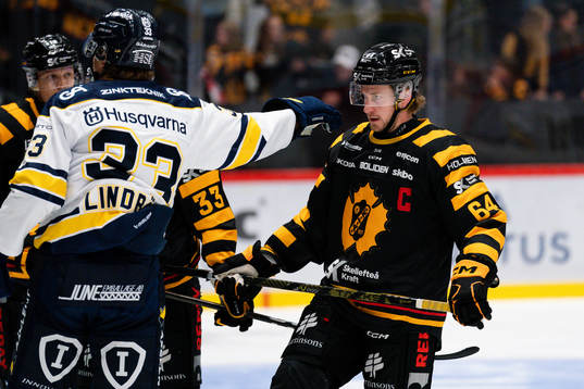 HV71s Måns Lindbäck och Skellefteås Jonathan Pudas