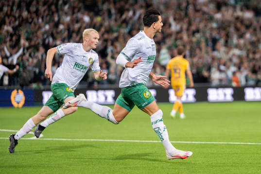 Hammarbys Jusef Erabi jublar