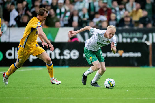 IFK Göteborgs Adam Carlén och Hammarbys Marcus Rafferty