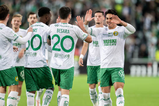 Hammarbys Jusef Erabi jublar