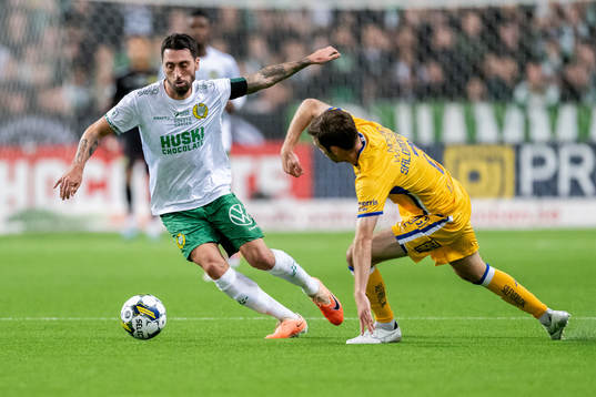 Hammarbys Nahir Besara och IFK Göteborgs Emil Salomonsson