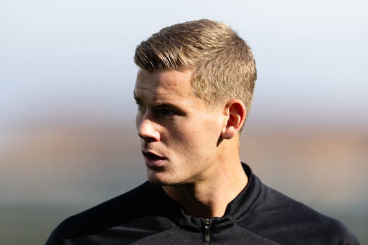 Häckens målvakt Johan Brattberg innan fotbollsmatchen i